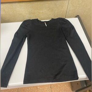 Free People Black Puff Long Sleeve Top size  XS